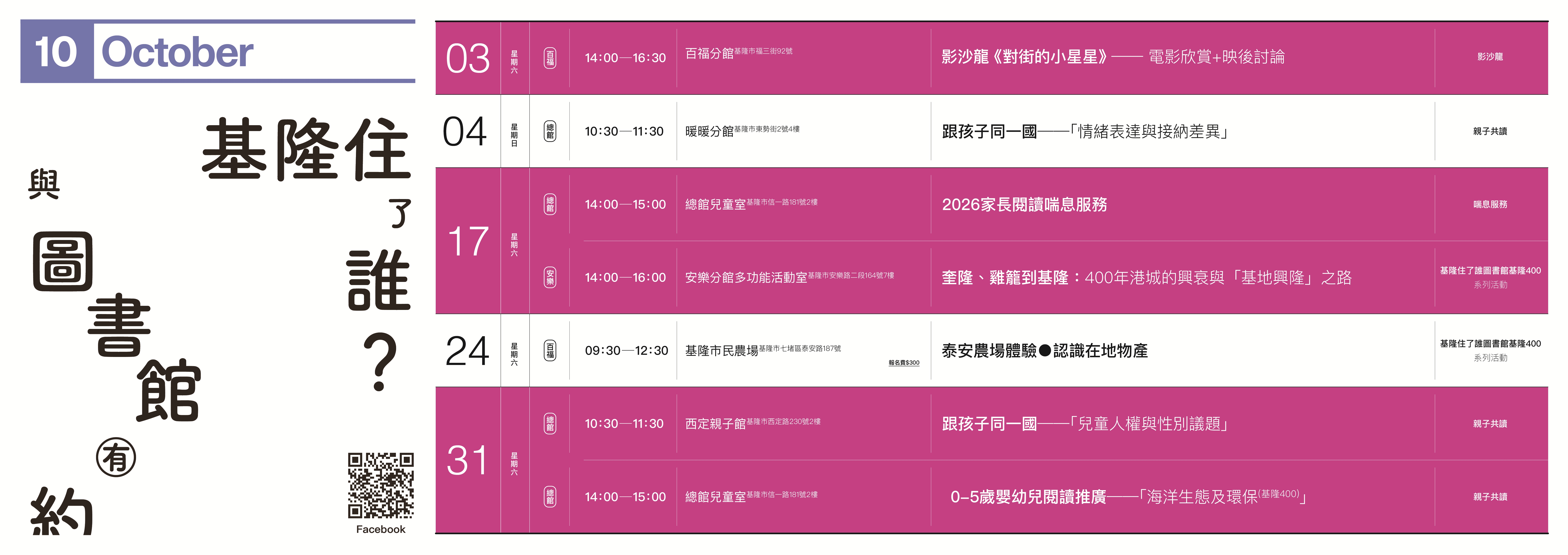 與圖書館有約10月